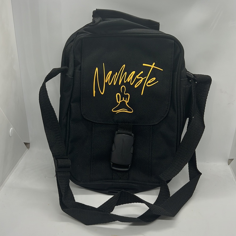 NAMASTE Yoga Pose Travel Park Festival Crossbody Stash Bag Unisex NWOT